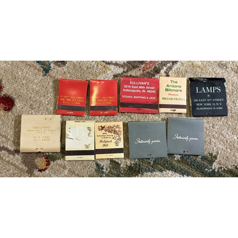 Vintage Matchbooks Lot Hollyhock Hills - Goldie’s New York-hubbuch Etc